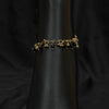 Black Beads Anklet With Gold Dangles