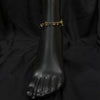 Black Beads Anklet With Gold Dangles