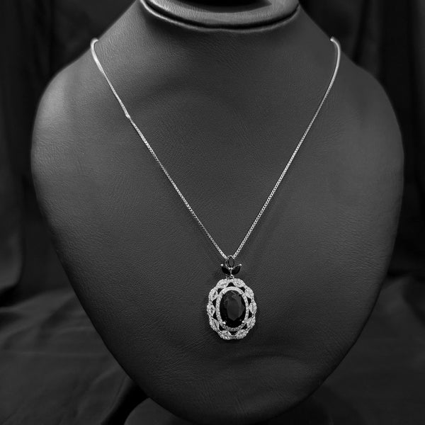 Silver Black Cubic Neklace