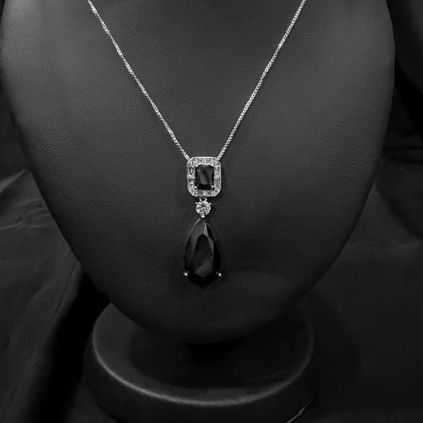 Double Drop Design With Black Stones