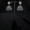 Pink Jhumka Earings With Bell Shaped