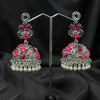 Oxidized Pink Jhumka Earring