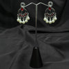 Silver plated Earrings With red white pearls