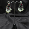 Silver plated Earrings With red white pearls