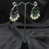 Silver plated Earrings With Black white pearls