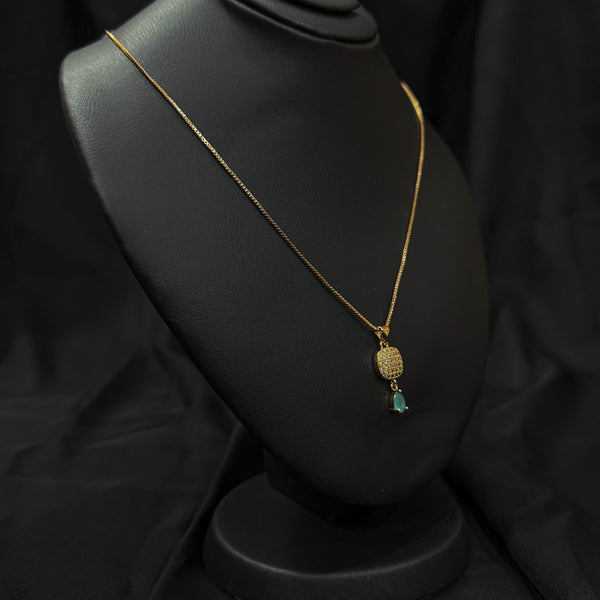 Dangling Teardrop-Shaped Blue Stone Pendant