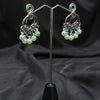 Silver plated Earrings With Purple & white pearls