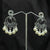 Silver plated Earrings With Silver & white pearls