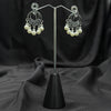 Silver plated Earrings With Silver & white pearls