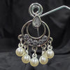 Silver plated Earrings With Silver & white pearls