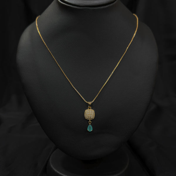 Dangling Teardrop-Shaped Blue Stone Pendant
