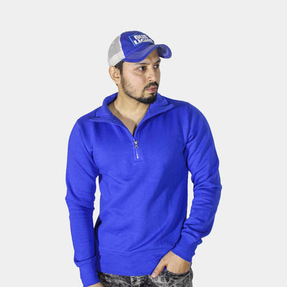 Unisex Royal Blue Quarter Zipper