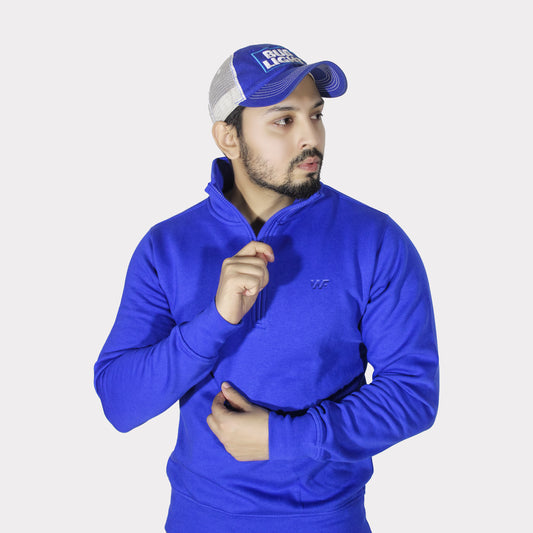 Unisex Royal Blue Quarter Zipper