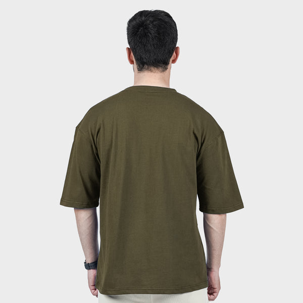 Weartofit olive Green Plain Tshirt