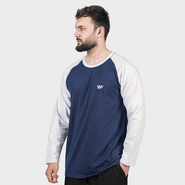 White & Blue Raglan
