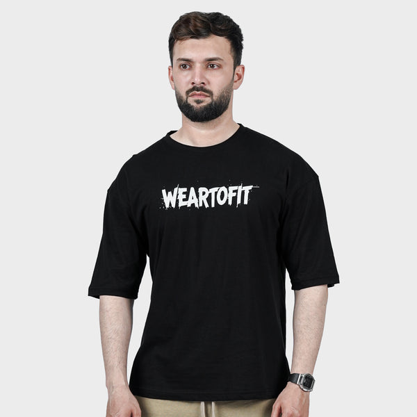 Weartofit Black Plain Tshirt