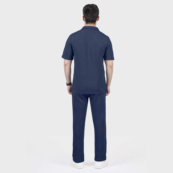 Navy Ottoman Textured Co-ord Set