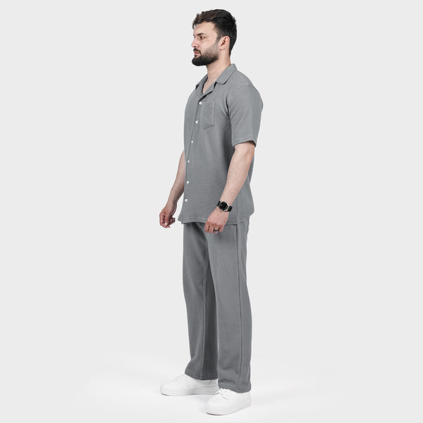 Gray Ottoman Textured Co-ord Set