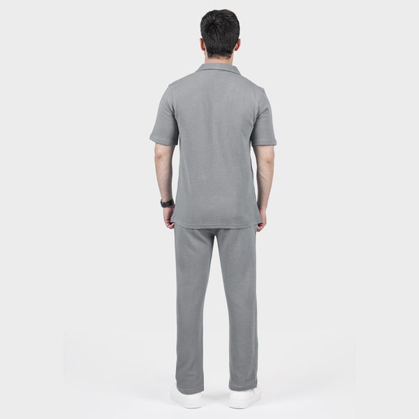 Gray Ottoman Textured Co-ord Set