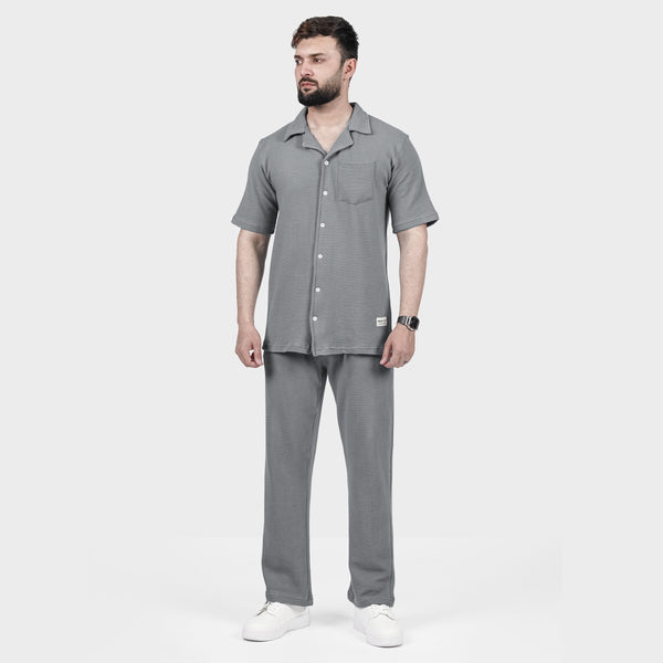 Gray Ottoman Textured Co-ord Set