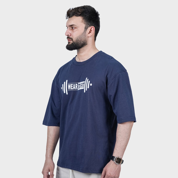 Weartofit Dumbell Navy Black Tshirt
