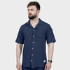 Navy Ottoman Textured Shirt