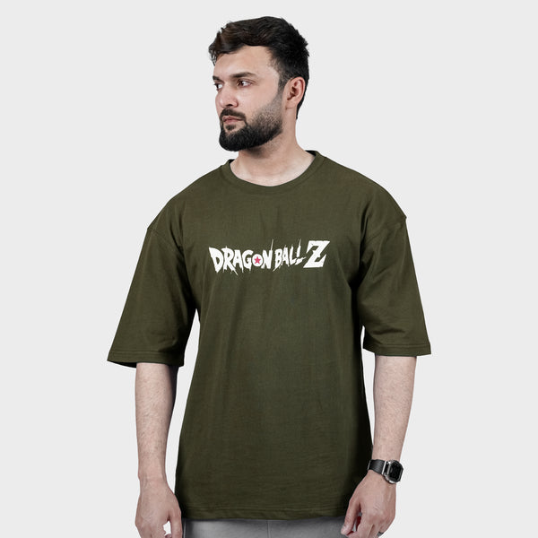 Olive Green Dragon Ball Z Back Print TShirt