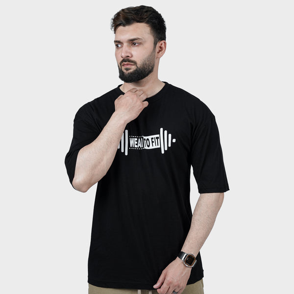Weartofit Dumbell Black Tshirt