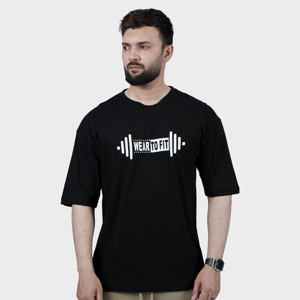 Weartofit Dumbell Black Tshirt
