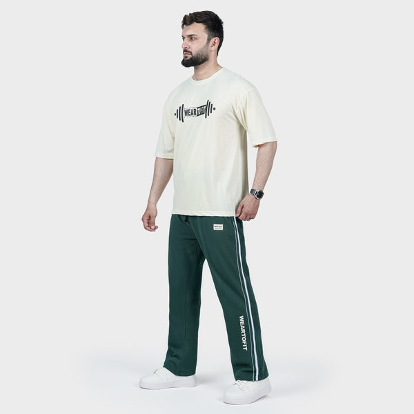 Weartofit Dumbell Off-White and Green Tracksuit