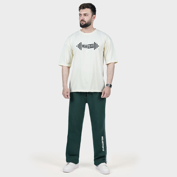 Weartofit Dumbell Off-White and Green Tracksuit