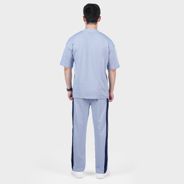 Sky-Blue and Navy Side Panel Tracksuit