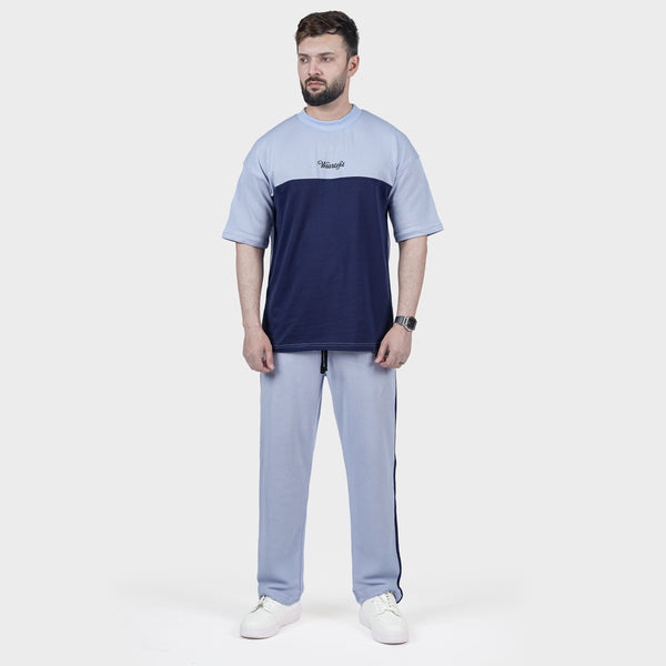 Sky-Blue and Navy Side Panel Tracksuit