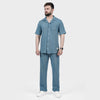 Teal Blue Ottoman Textured Co-ord Set