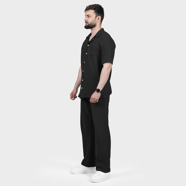 Black Ottoman Textured Co-ord Set