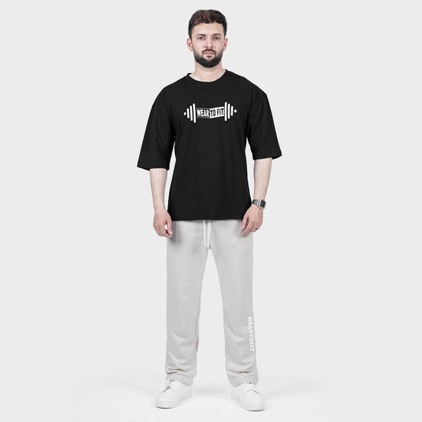 Weartofit Dumbell Black and Off-White Tracksuit