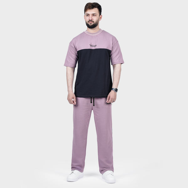 Lavender and Black Side Panel Tracksuit