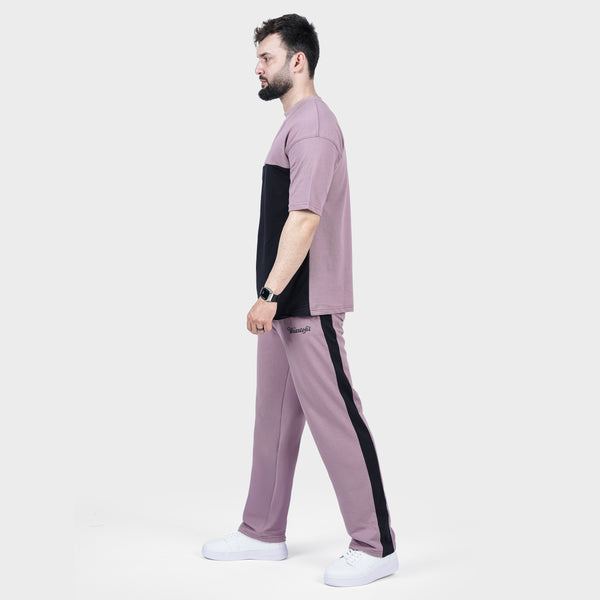 Lavender and Black Side Panel Tracksuit