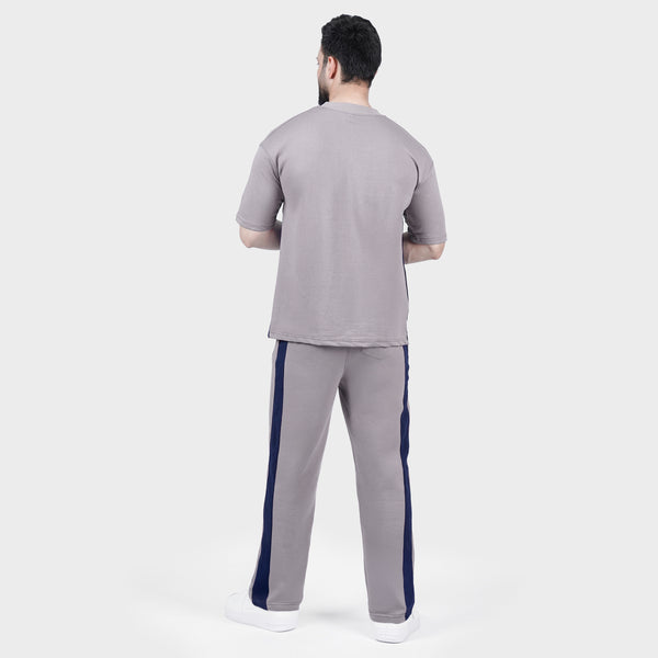 Grey and navy Side Panel Tracksuit