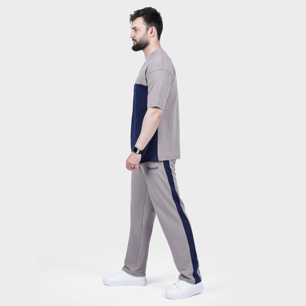 Grey and navy Side Panel Tracksuit