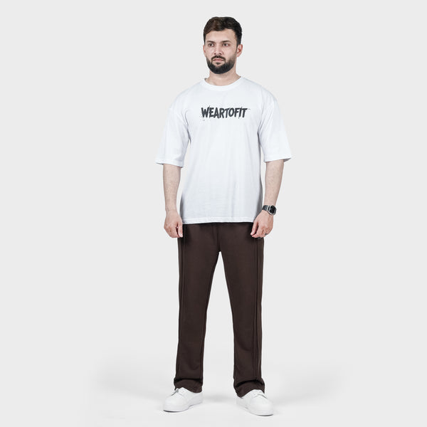 Weartofit White and Chocolate Brown Tracksuit