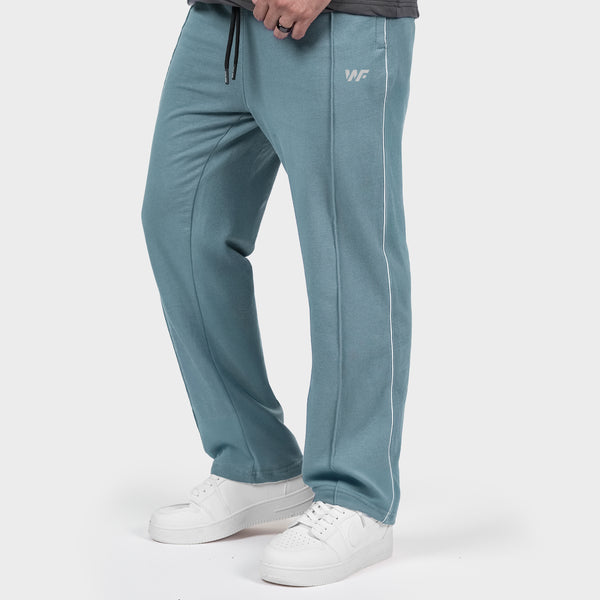 Teal-Blue Single Stitch loose fit Trousers