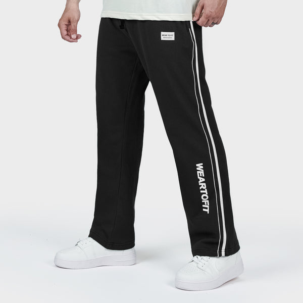 Weartofit Black Double Stripes Trousers