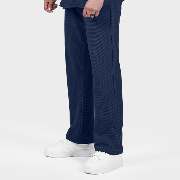 Navy Ottoman Textured Trouser