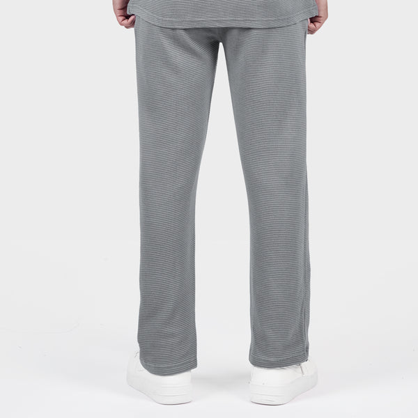 Gray Ottoman Textured Trouser