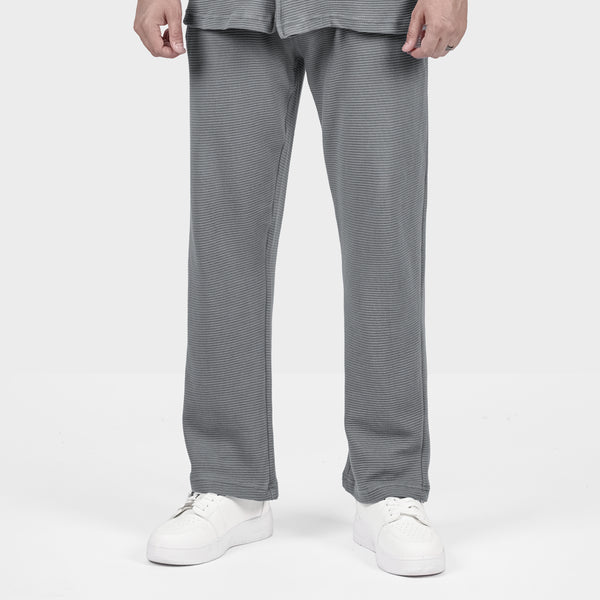 Gray Ottoman Textured Trouser