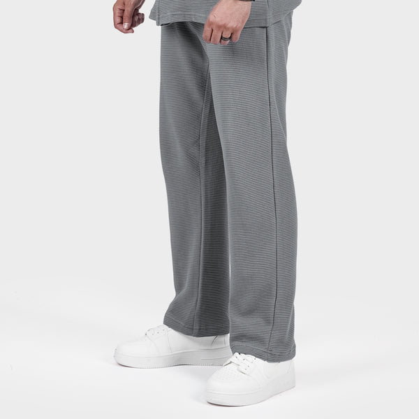 Gray Ottoman Textured Trouser