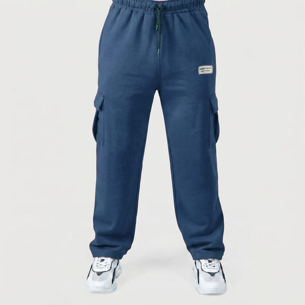 Teal Blue Interlock Cargo Trouser