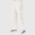 Cream White Cotton Interlock Cargo Trouser
