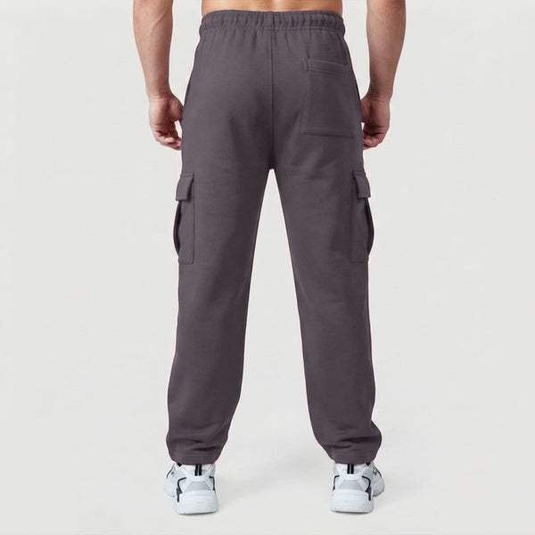 Deep Charcoal Cotton Interlock Cargo Trouser